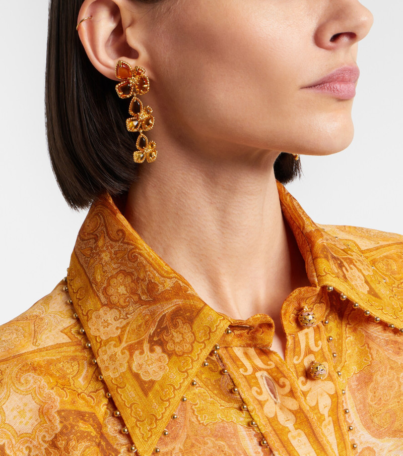 Bloom Large embellished drop earrings 3