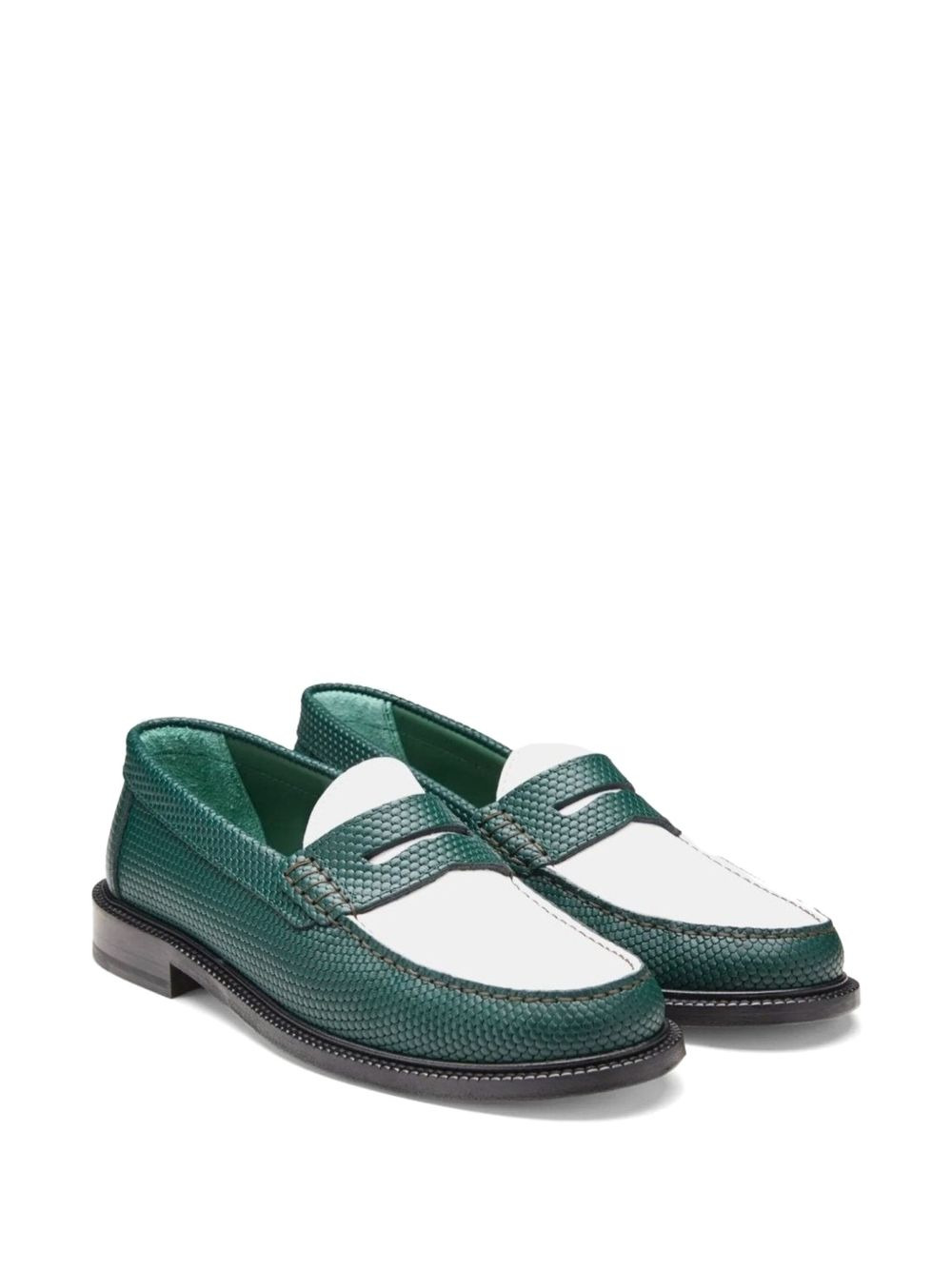embossed-leather loafers - 2