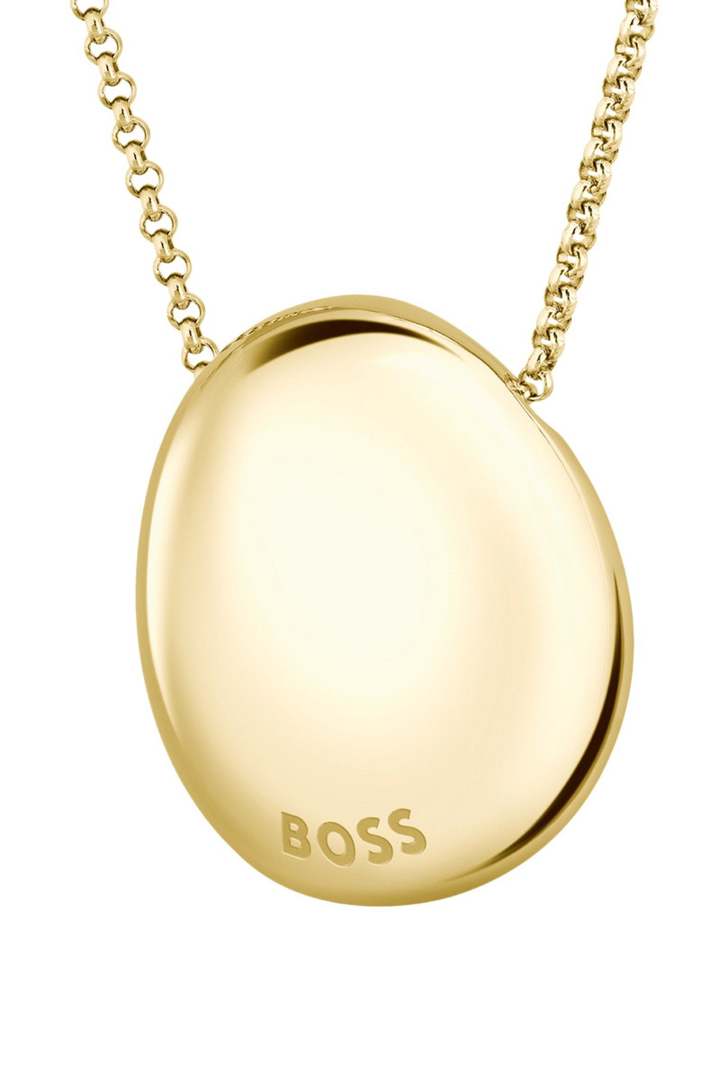 BOSS GOLD-TONE NECKLACE WITH PEBBLE-STYLE PENDANT outlook