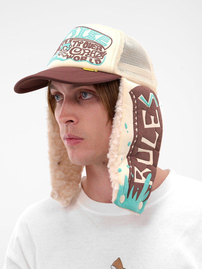 Kapital Ecru Trucker/Aviator Hybrid Hat outlook