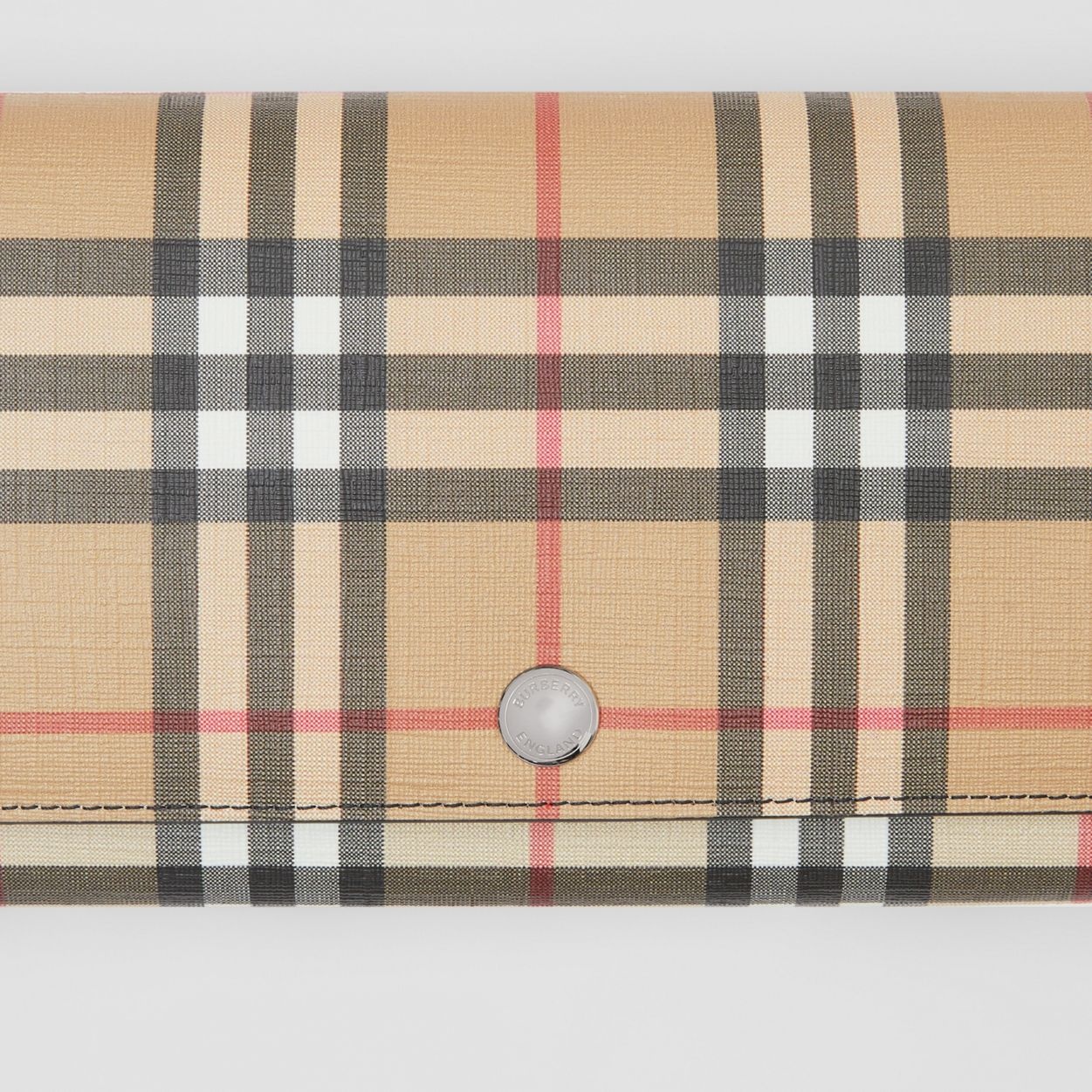 Vintage Check E-canvas Wallet with Detachable Strap - 2