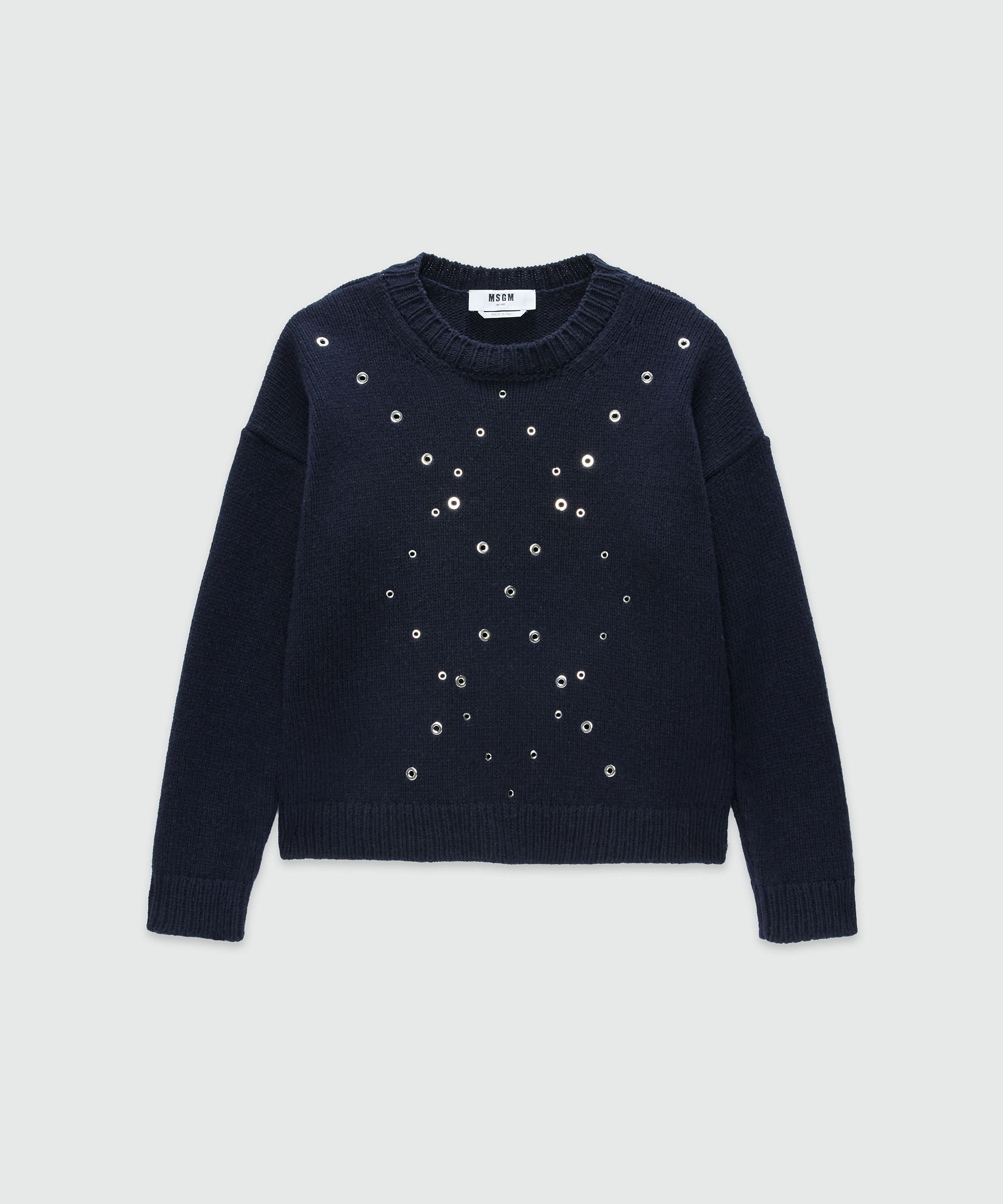 Wool and cashmere sweater with studs - 1