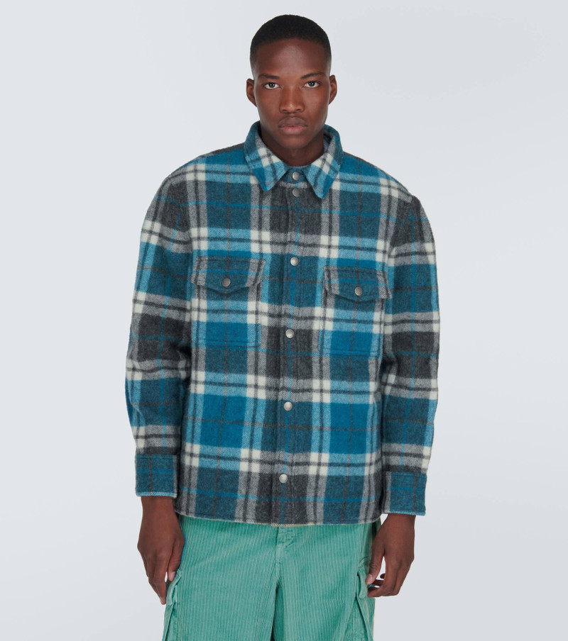 Checked wool and alpaca shirt jacket 3