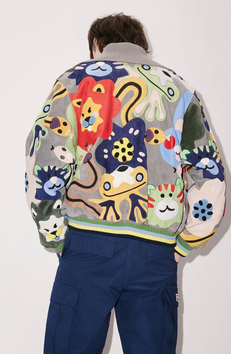 Boxy suede leather 'KENZOO' jacket 4