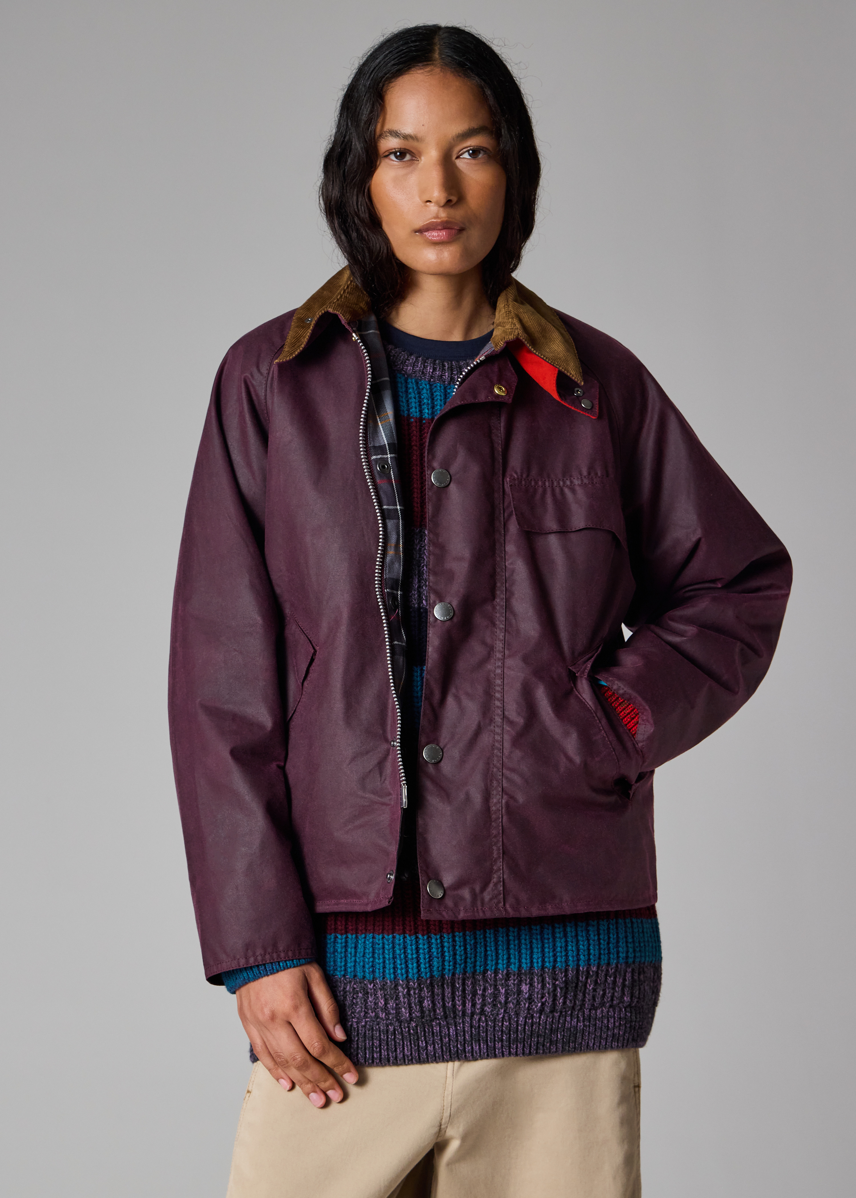 Paul Smith loves Barbour - Grape Transport Wax Jacket - 16