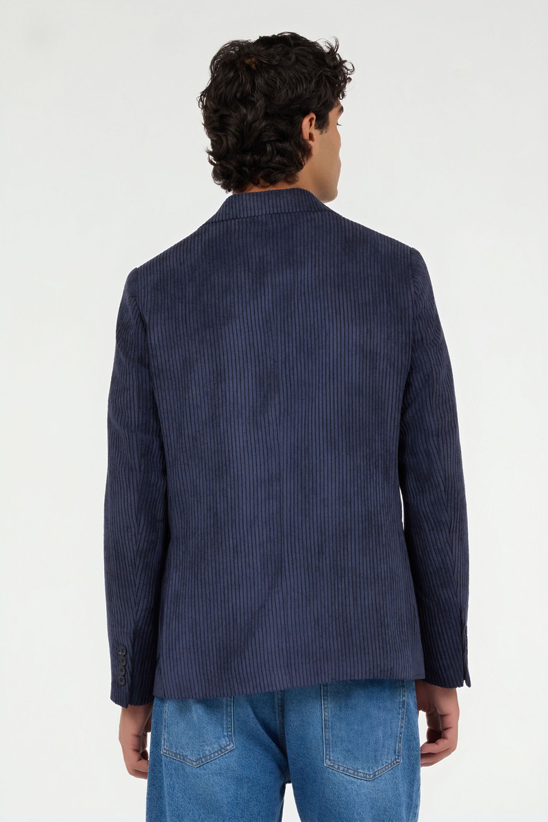 Navy Blue Ribbed Jacket 4