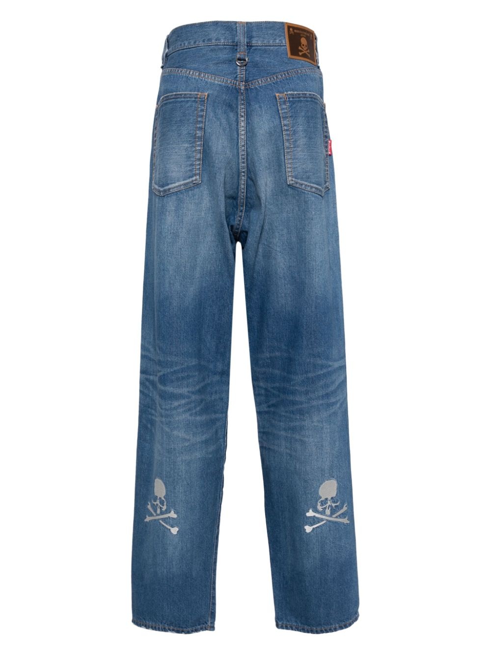 skull-print straight-leg jeans - 2