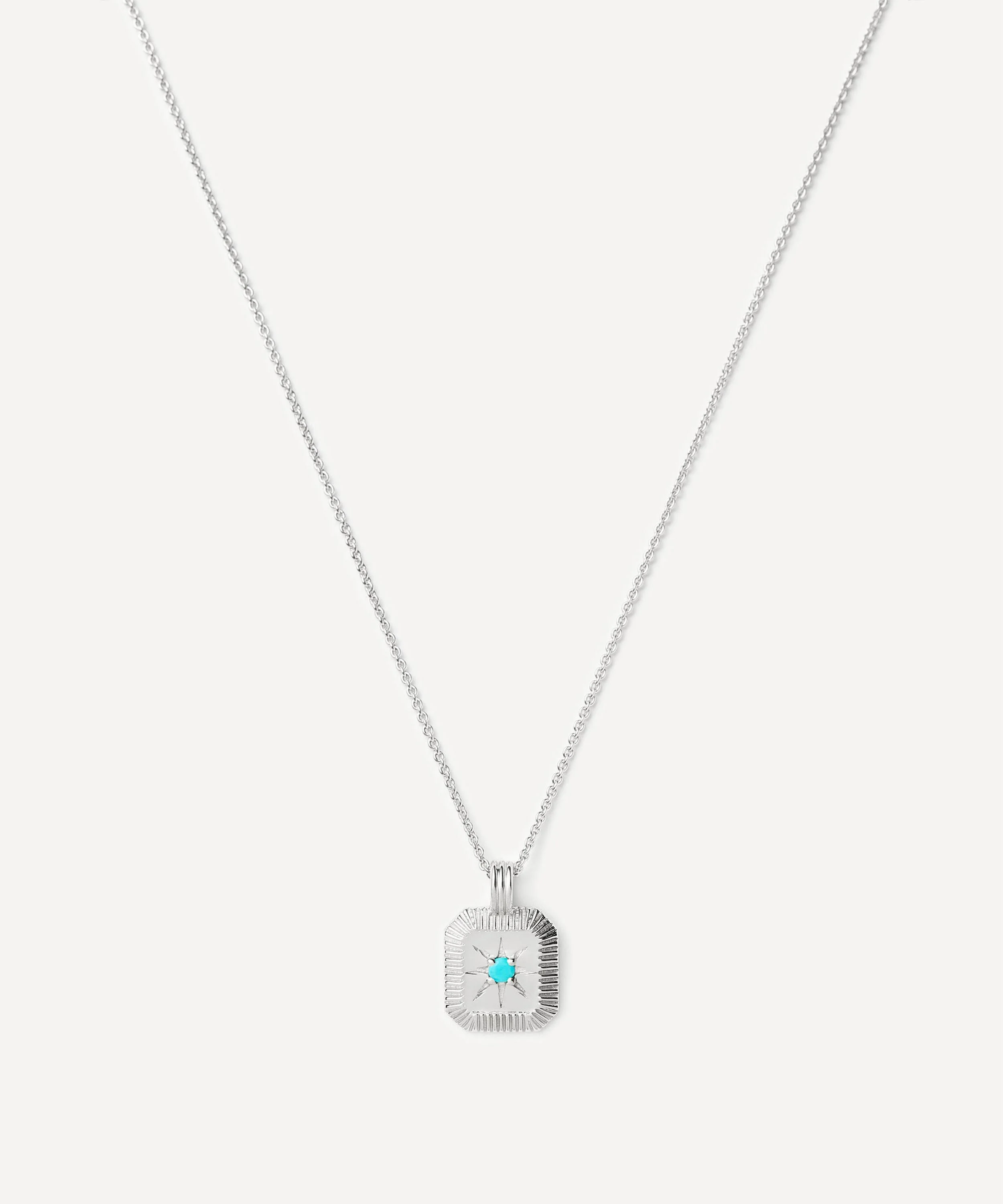 Sterling Silver December Birthstone Pendant Necklace - 1