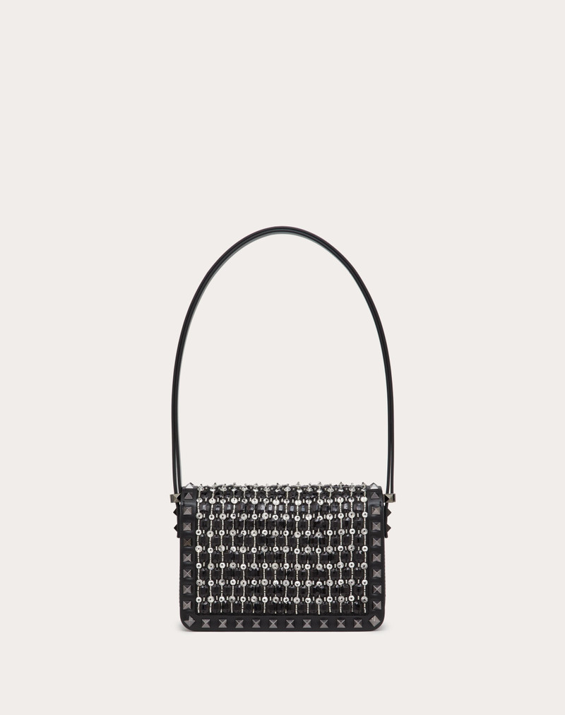 SMALL ROCKSTUD23 EMBROIDERED SHOULDER BAG 4