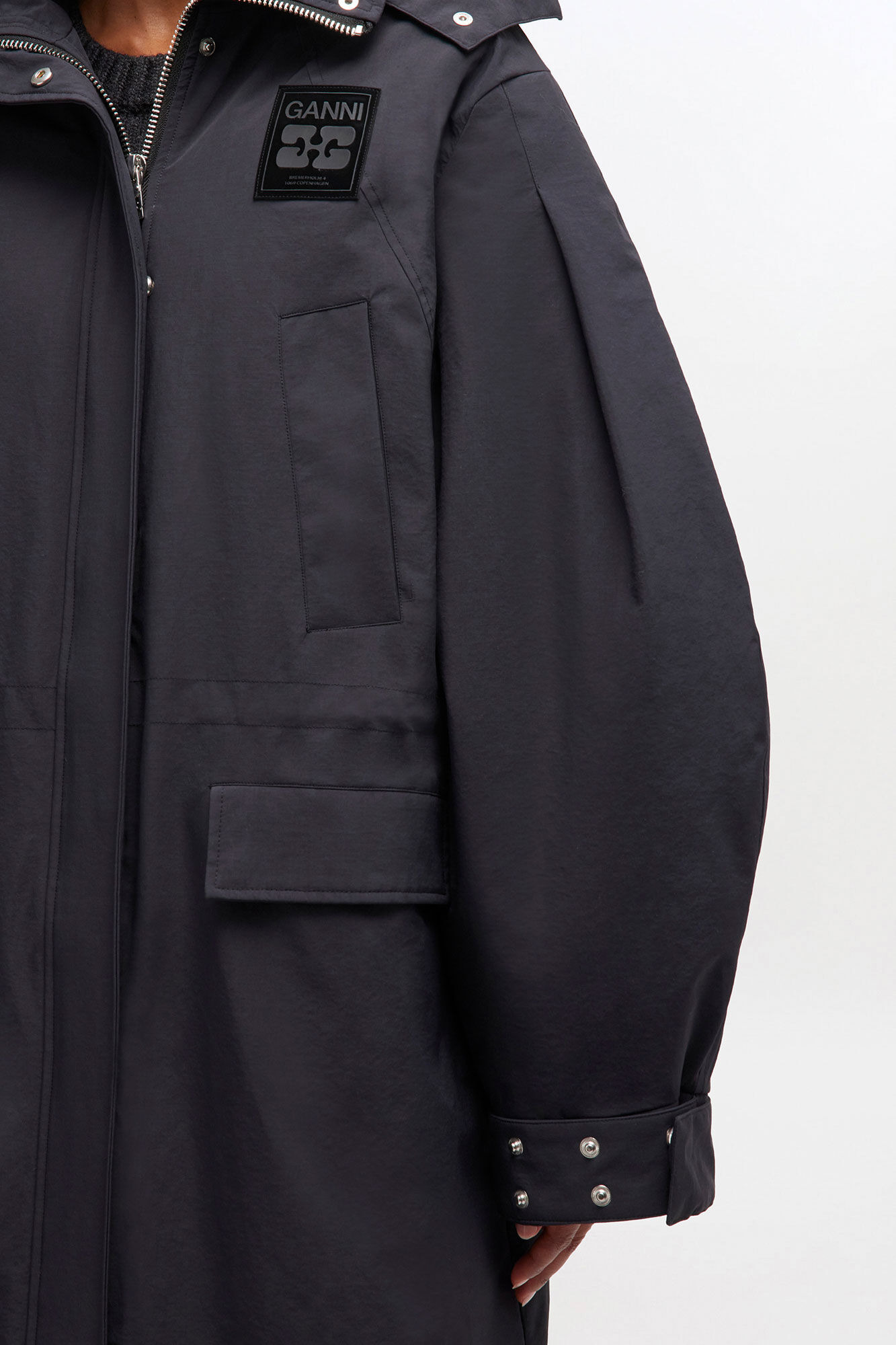 DARK GREY TRI-LAYER PARKA COAT - 4