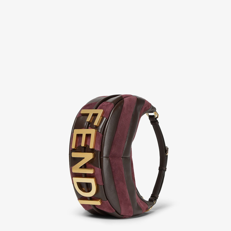 Fendigraphy Small Leather and suede bag with two-tone inlay 2