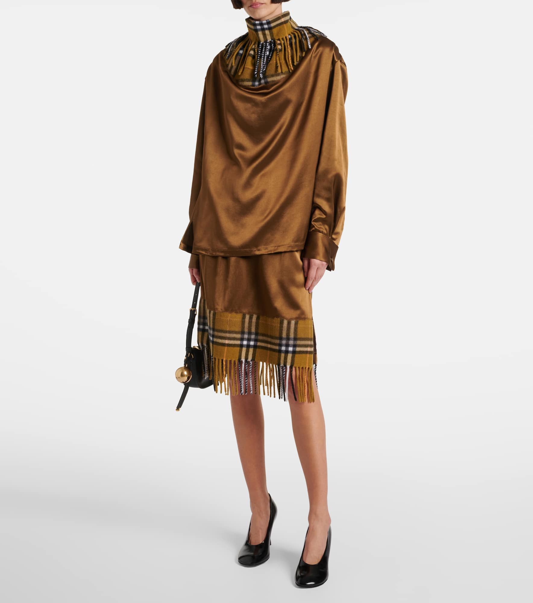 Burberry Check draped blouse - 2