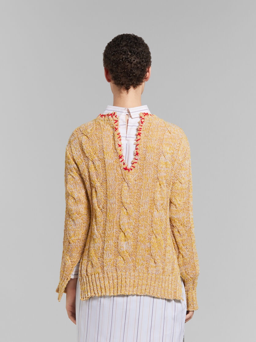 YELLOW MOULINÉ JUMPER WITH NIBBLED EDGES - 3
