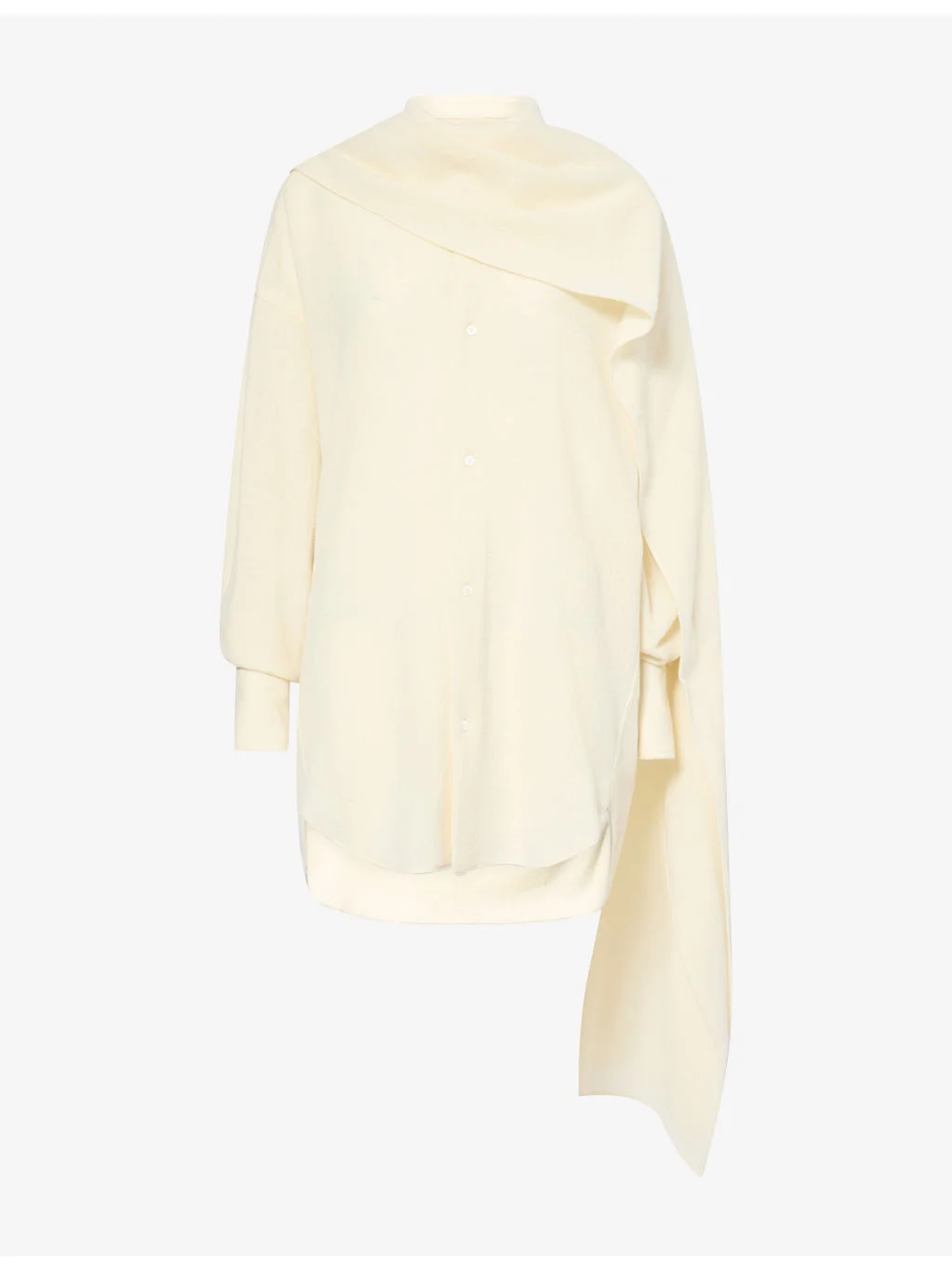 Georgia Detachable Scarf Cashmere And Wool Shirt - 1