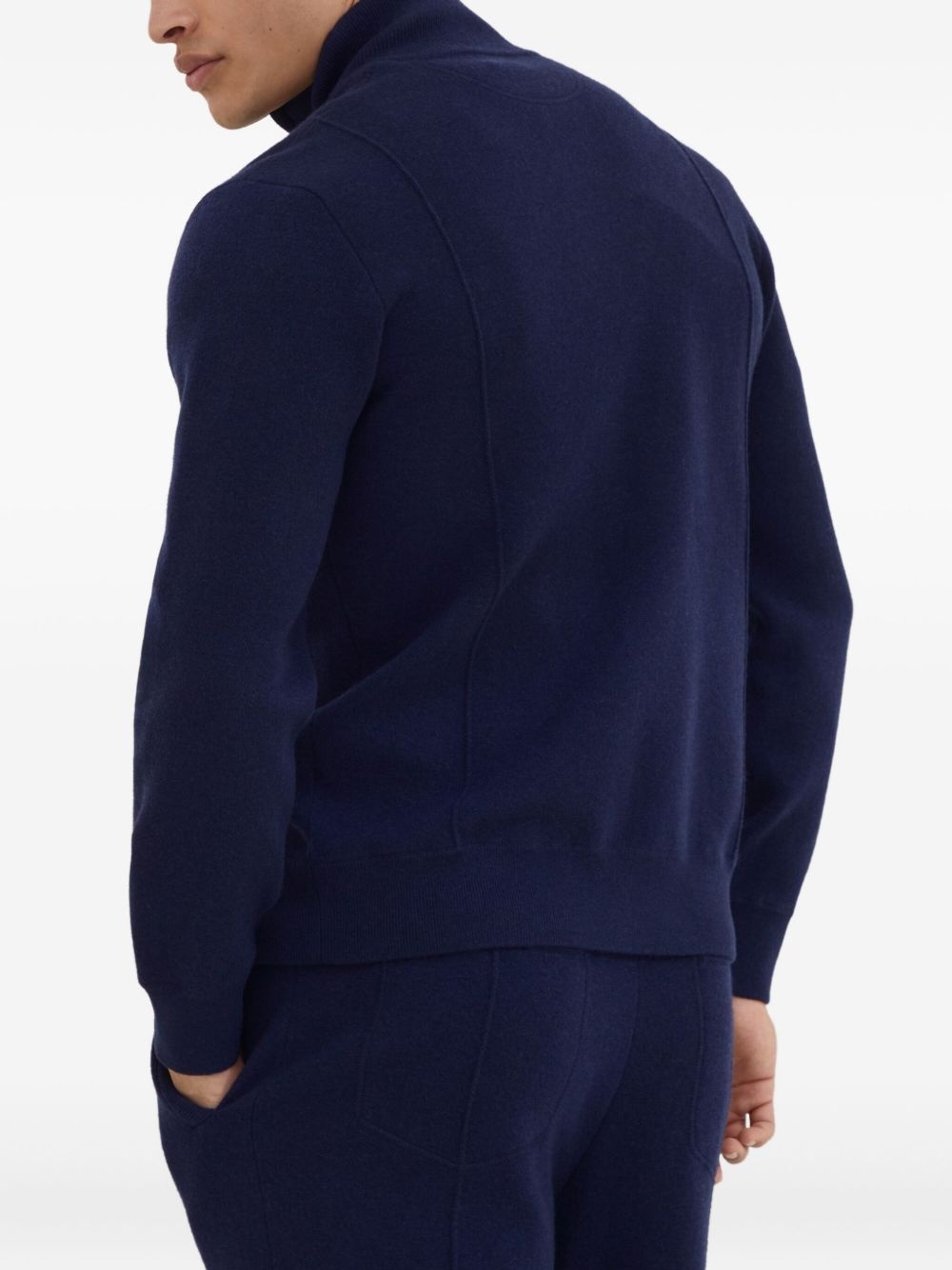 zip-front embroidered-logo cardigan - 4