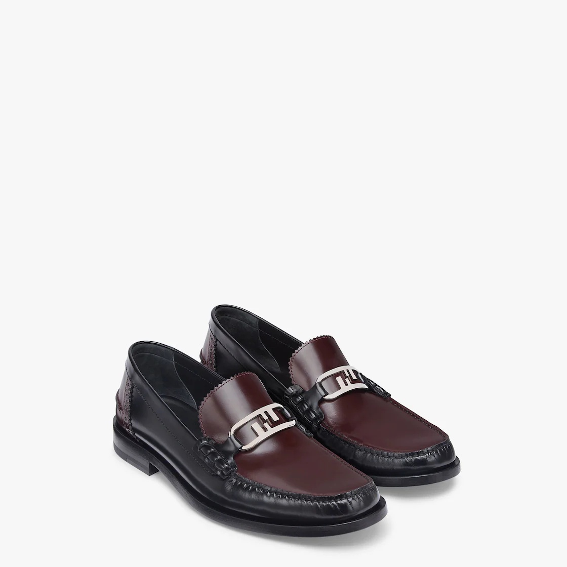 Black leather loafers - 1