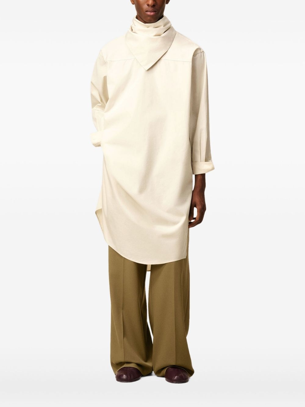 bandana-collar midi shirt - 3