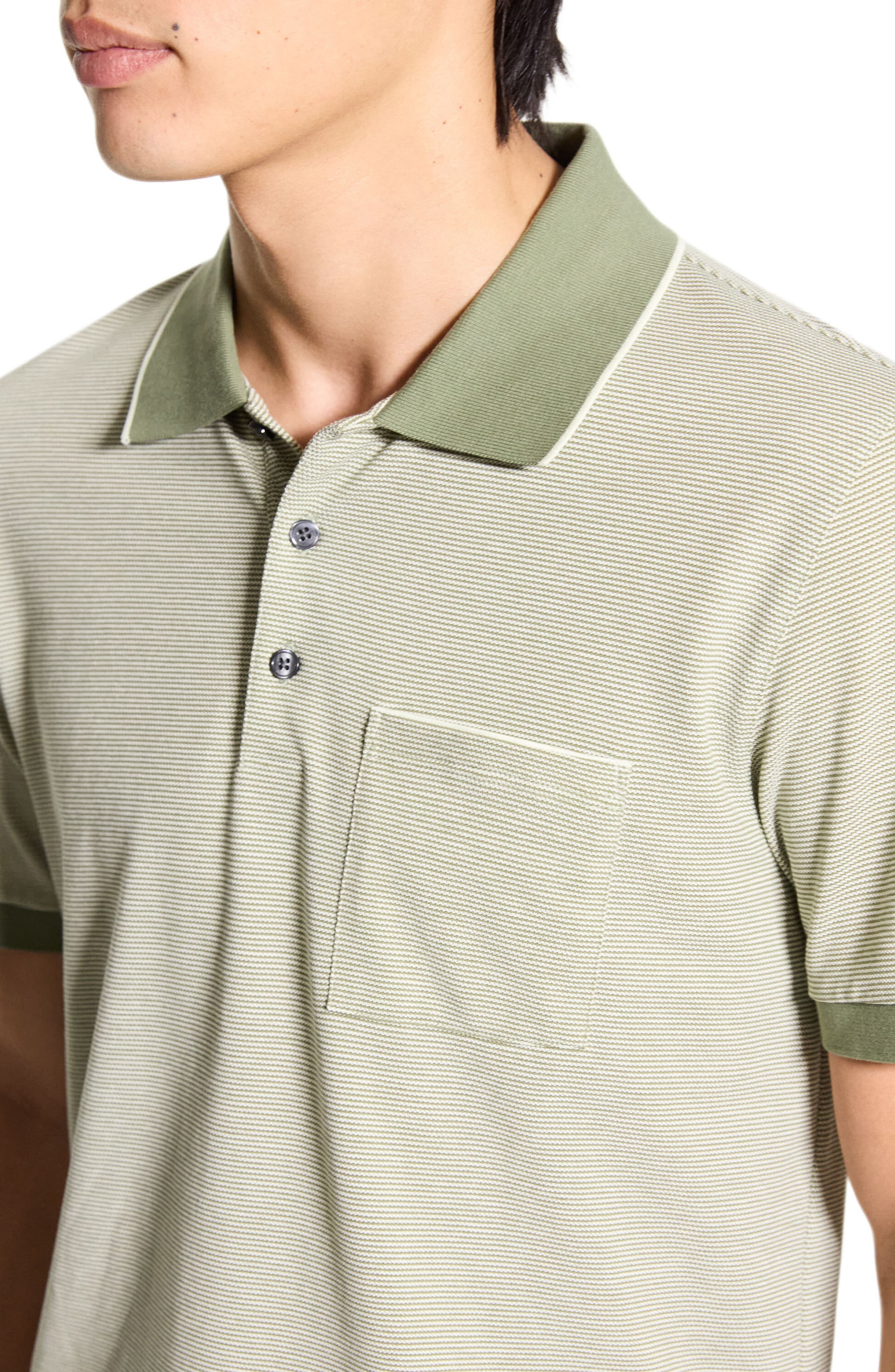Theory Bird's Eye Polo in Green Multi at Nordstrom - 4