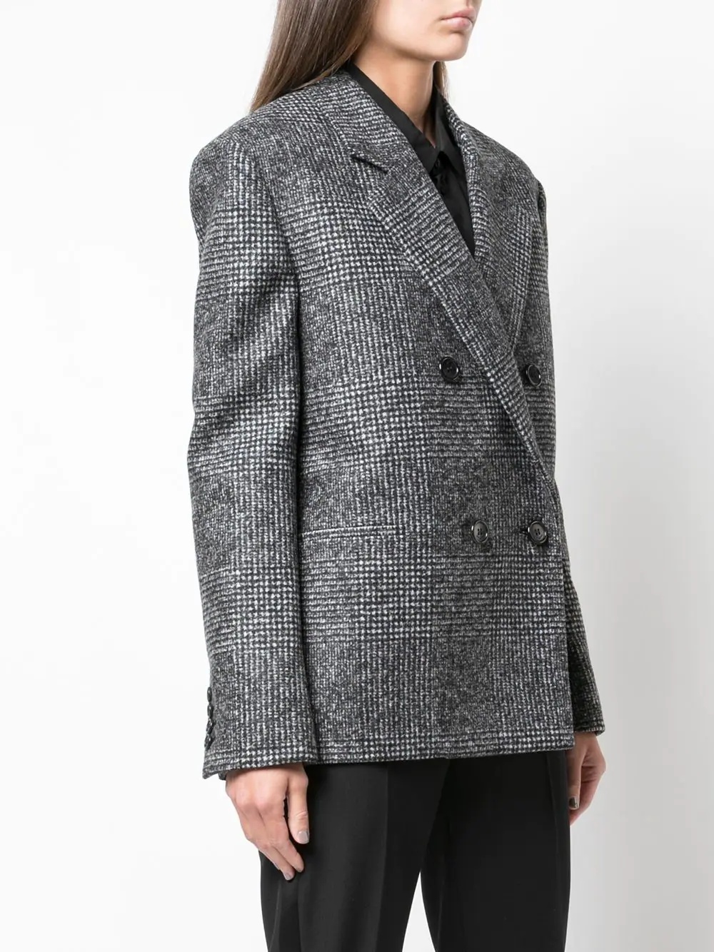 double-breasted tweed blazer - 3
