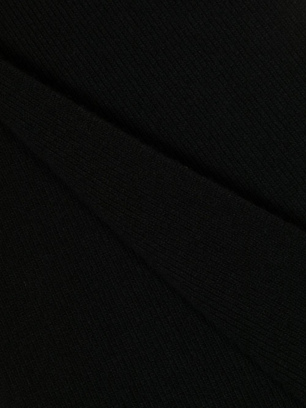 logo-patch knitted scarf - 3
