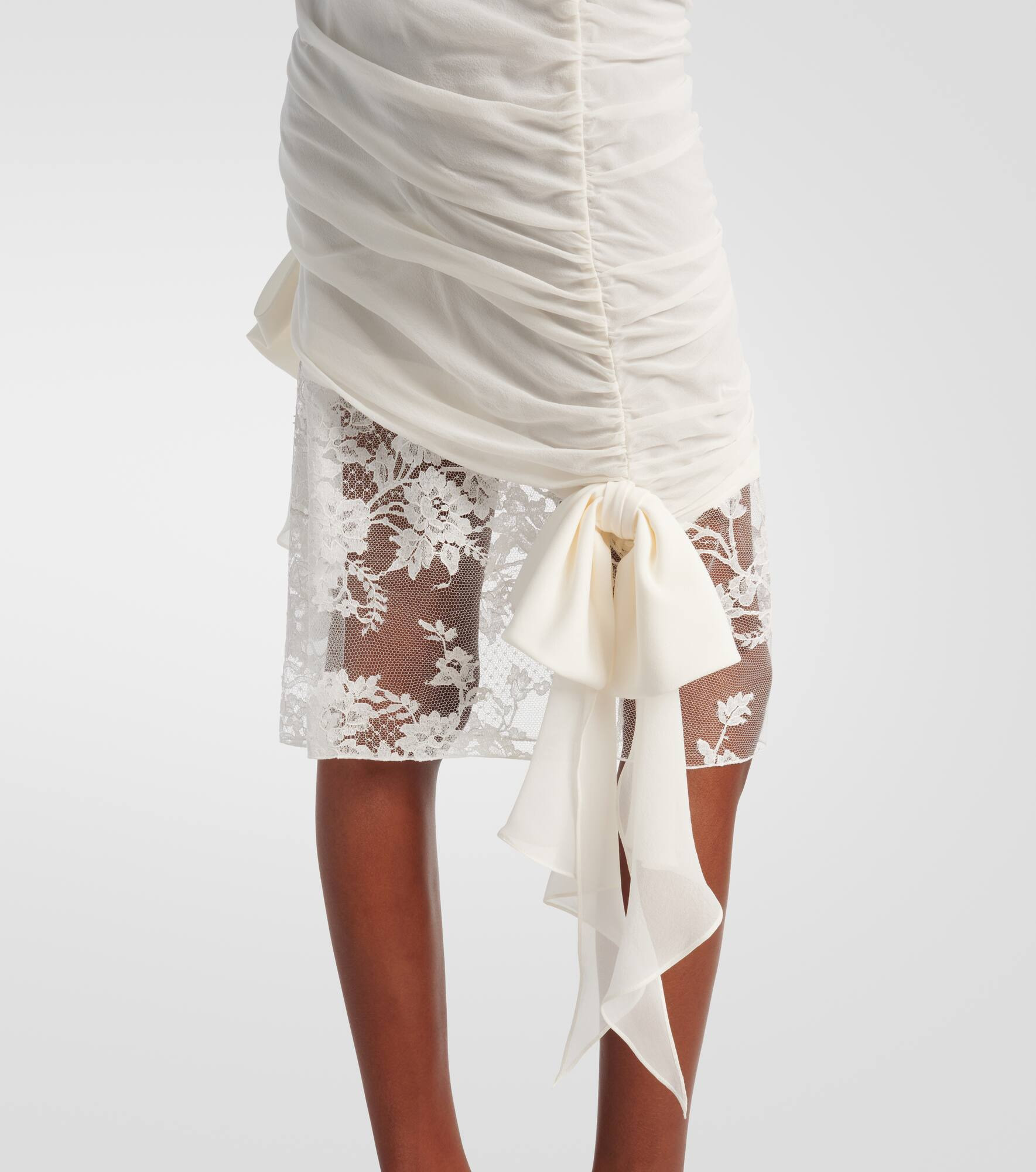 Lace-trimmed silk georgette midi dress - 5