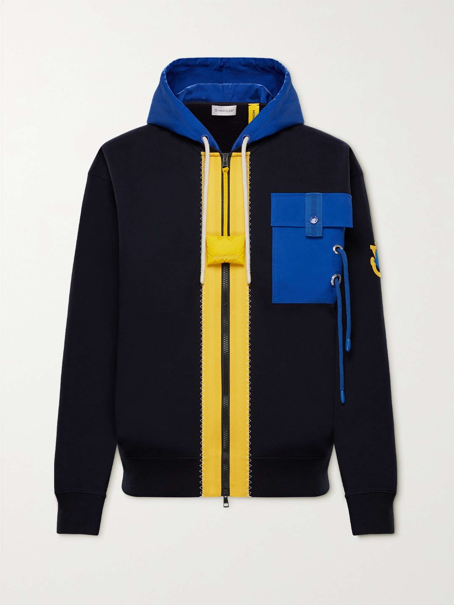 1 Moncler JW Anderson Canvas-Trimmed Cotton-Jersey Zip-Up Hoodie - 1