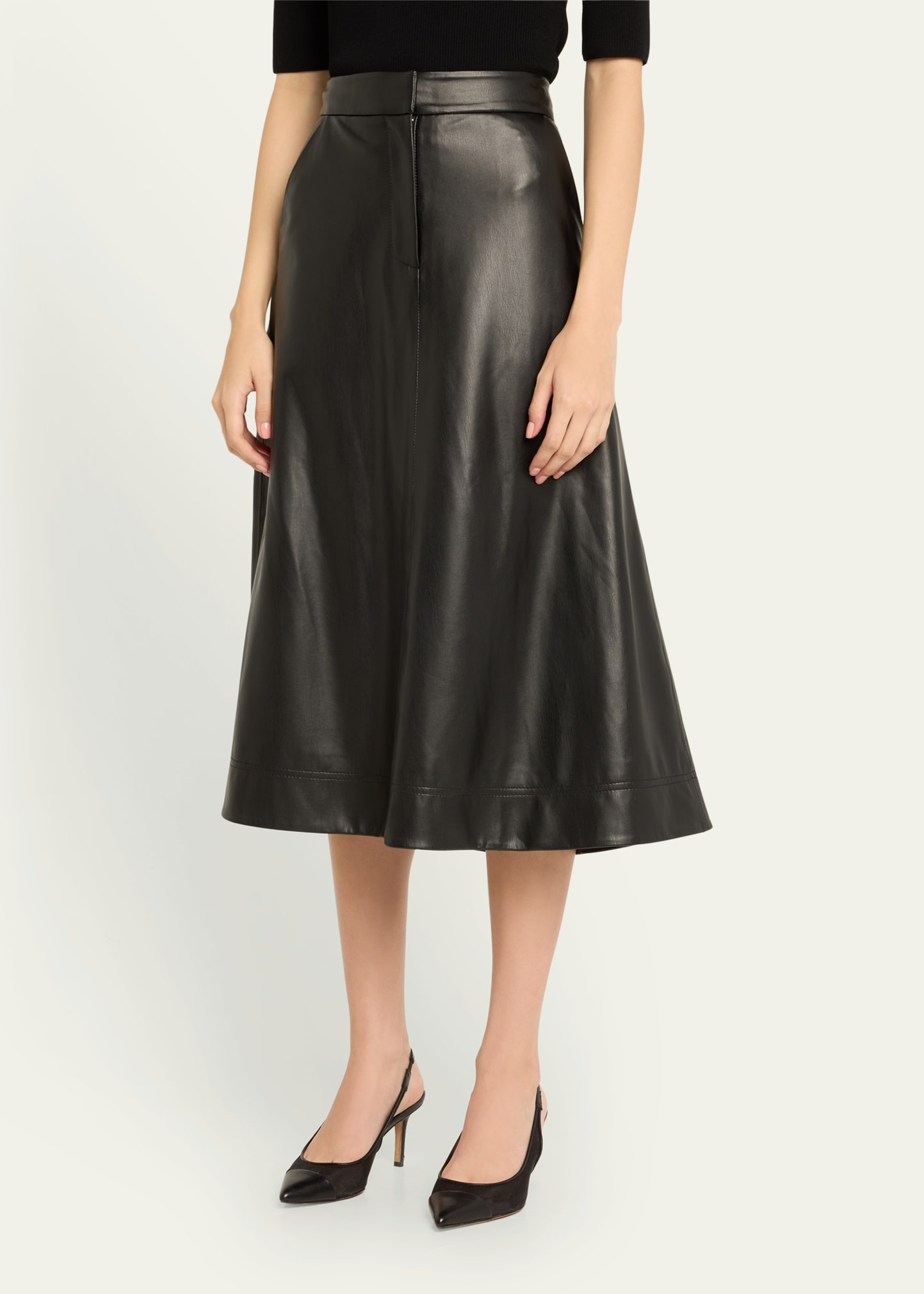 Louise Vegan Leather Skirt - 4