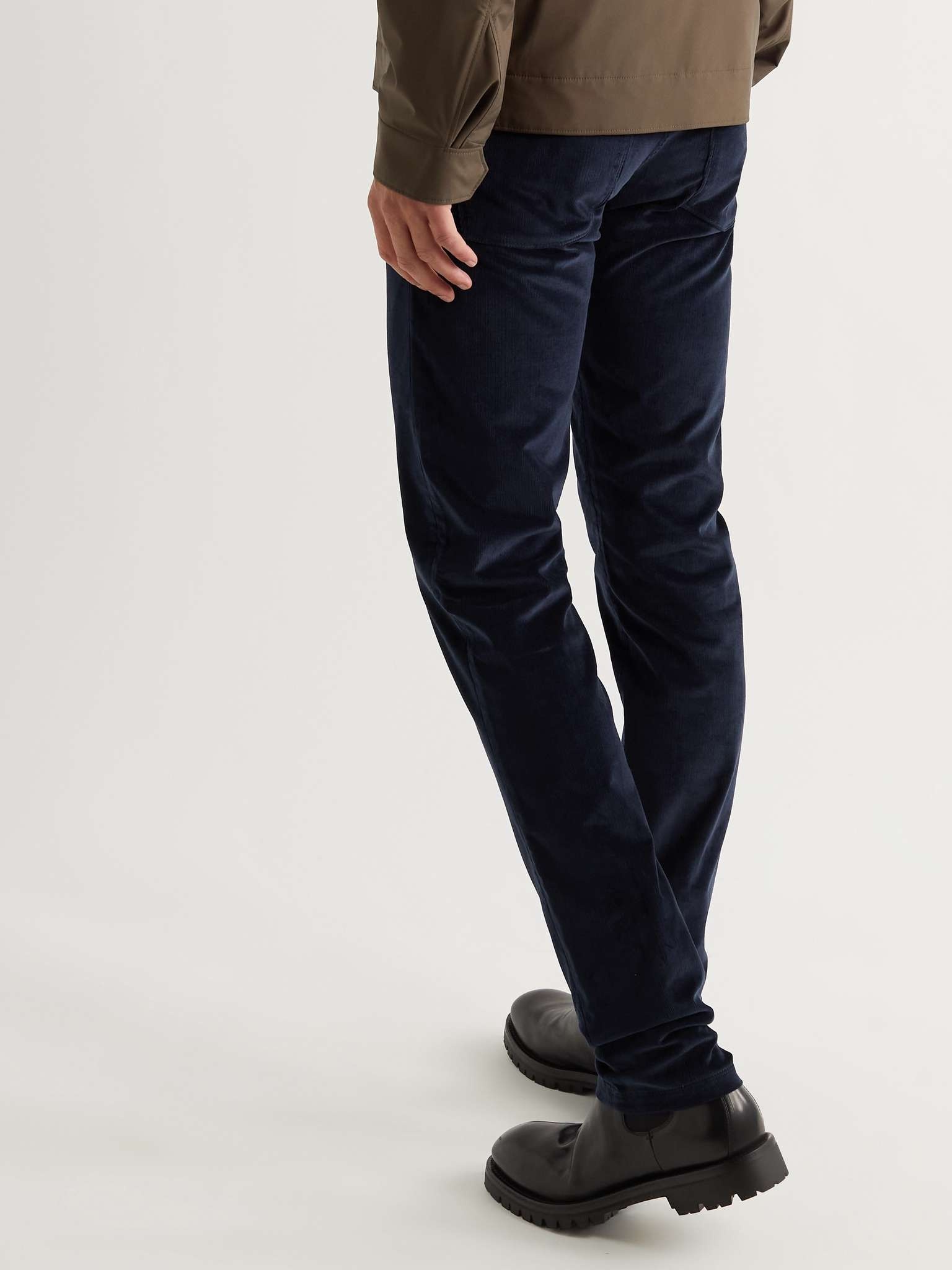 Slim-Fit Stretch-Cotton Corduroy Trousers - 4