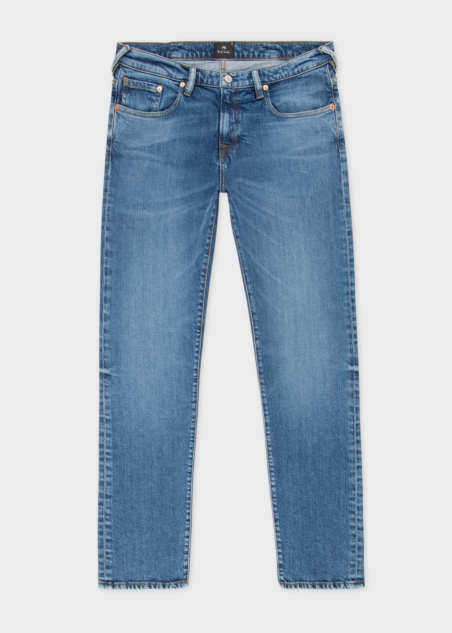 Tapered-Fit Mid-Wash Jeans - 1