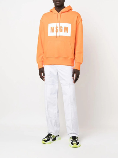 MSGM logo-print drawstring hoodie outlook