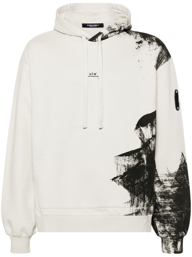Brushstroke cotton hoodie 1