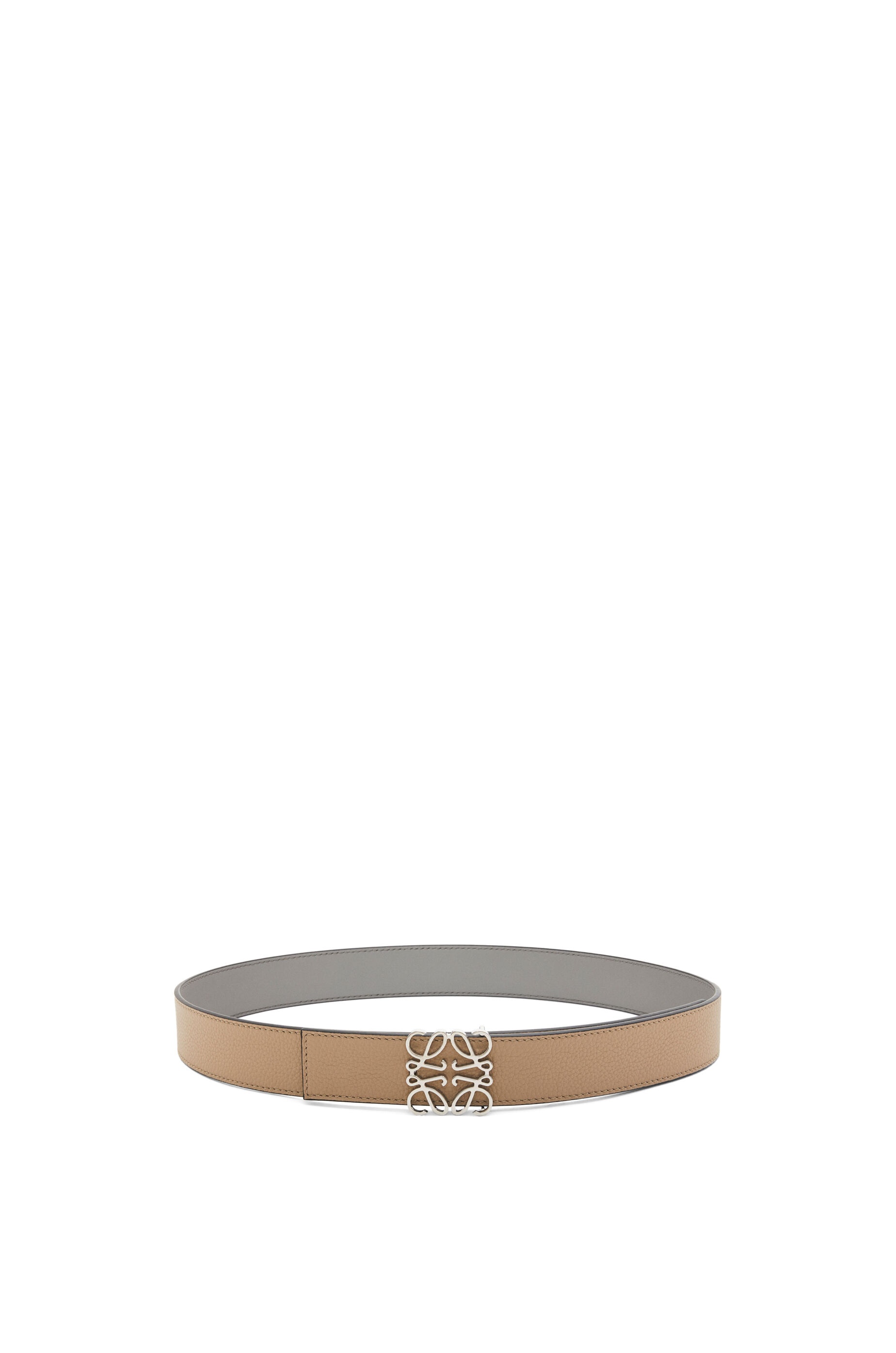 Reversible Anagram belt in soft grained calfskin and smooth calfskin - 1
