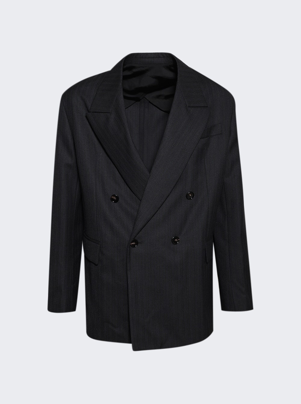 Double Breasted Jacket Black An Dark Blue - 2