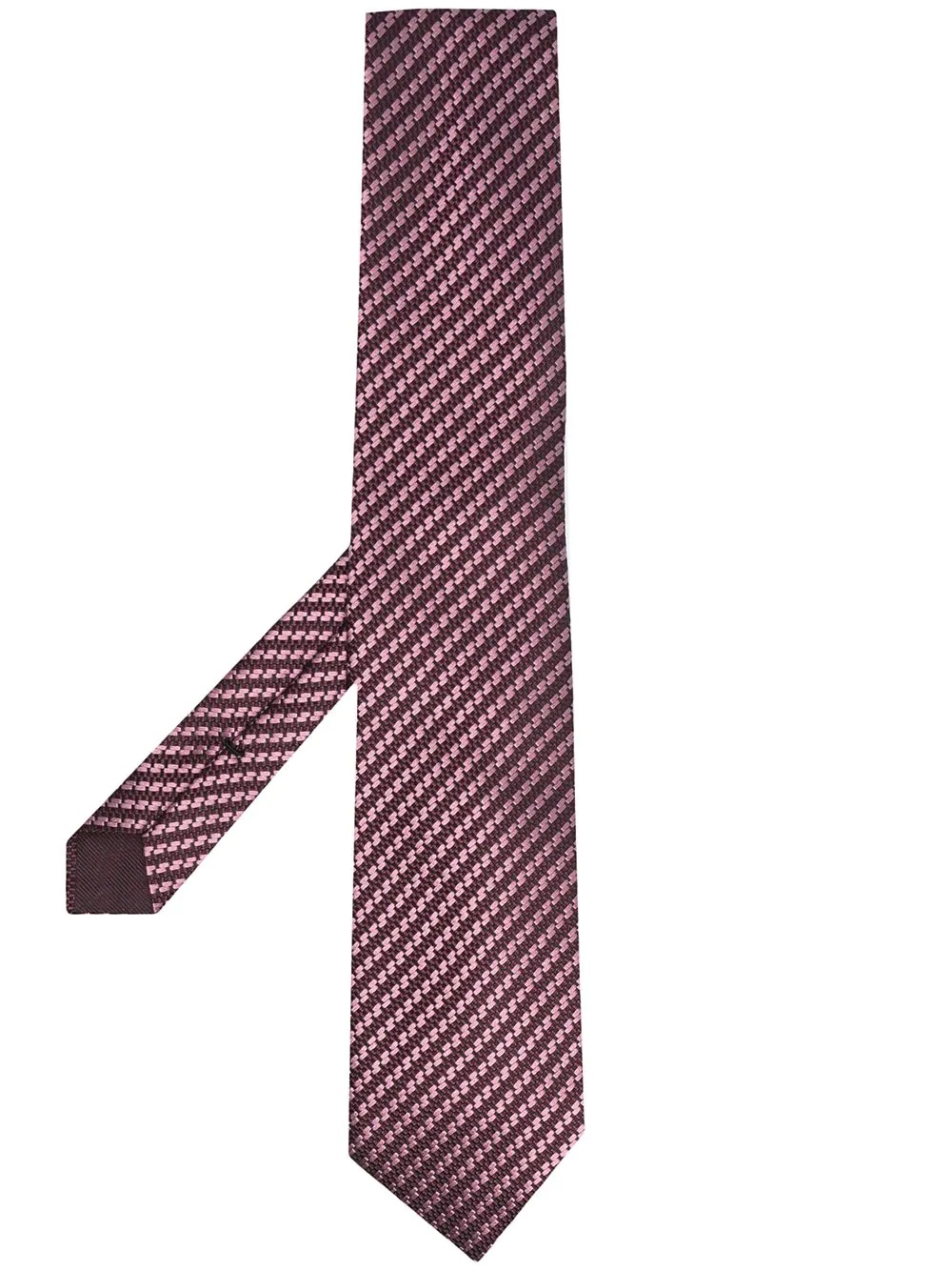 geometric embroidered tie - 1