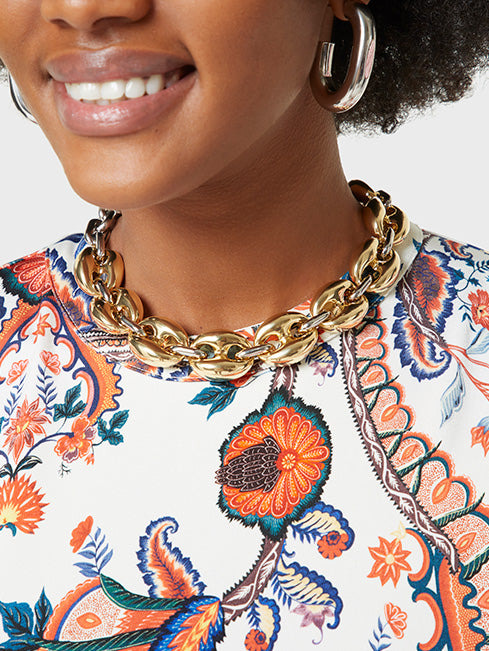 EIGHT CHUNKY GOLD/SILVER EIGHT NECKLACE - 2