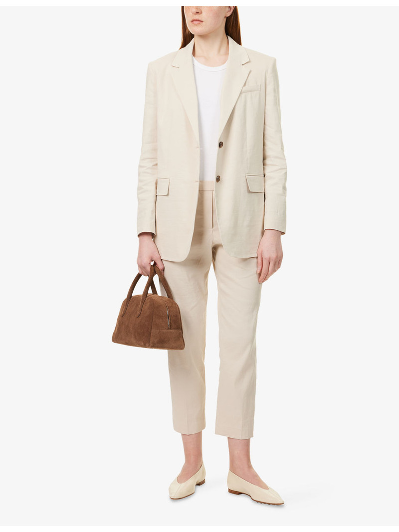 Theory Notch-Lapels Two-Flap-Pockets Stretch-Linen Blazer outlook