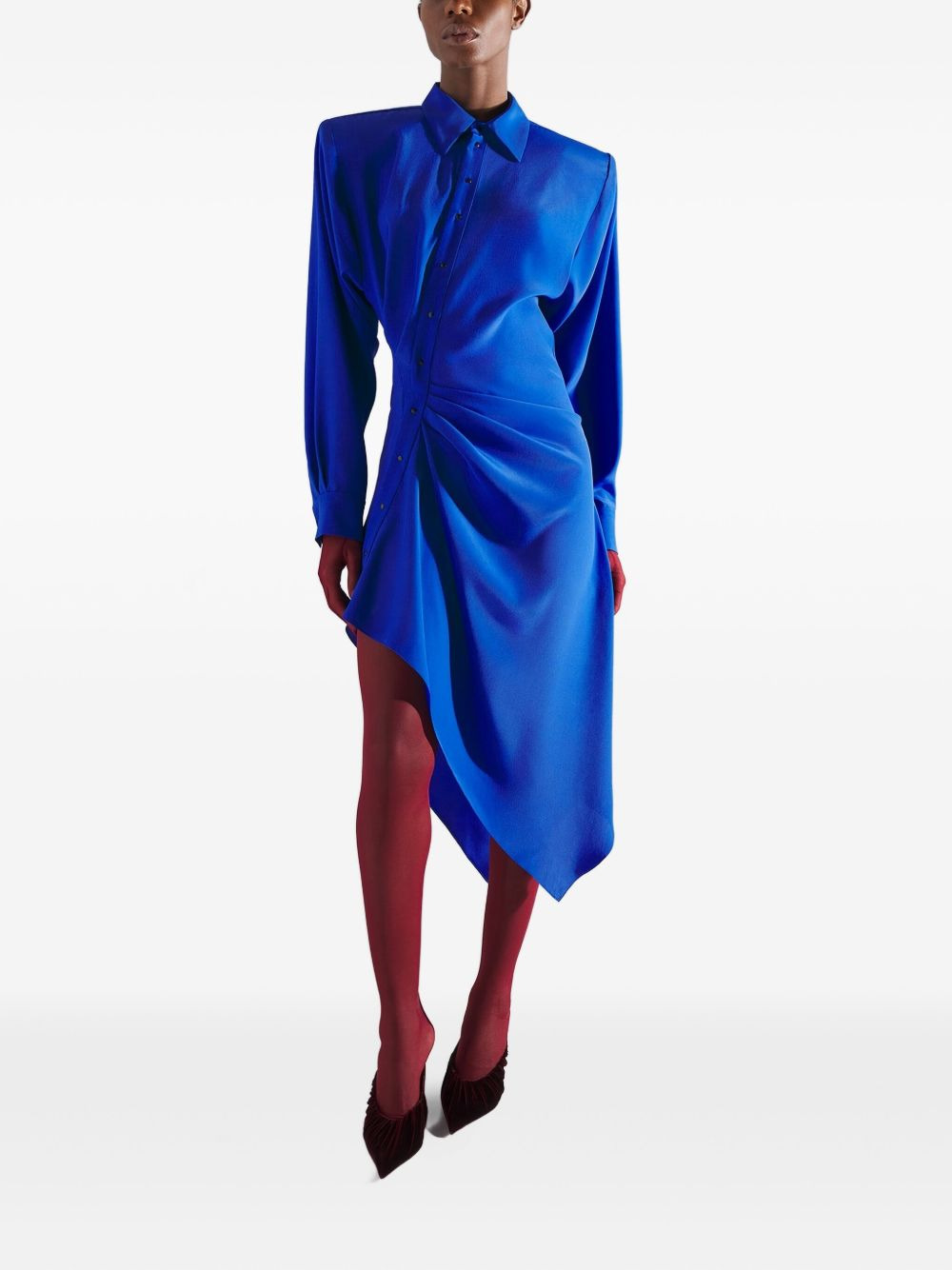 padded-shoulder asymmetrical dress - 3