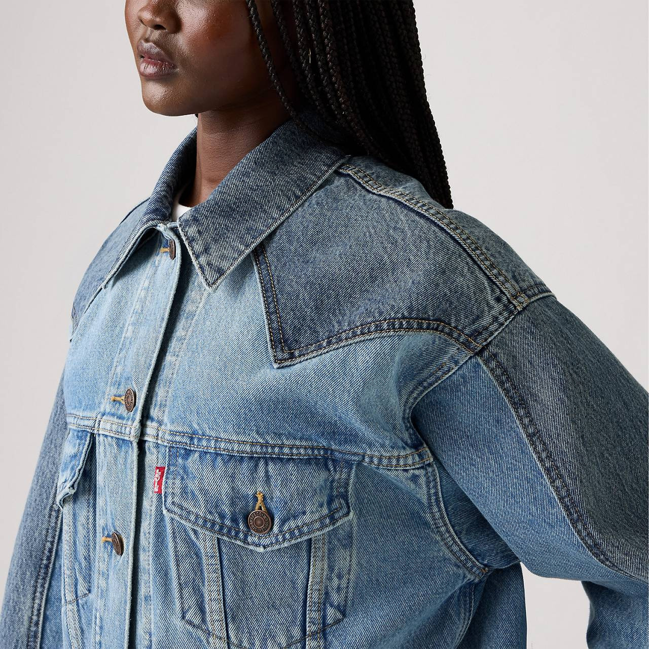 '90S WESTERN PIECED TRUCKER JACKET - 5