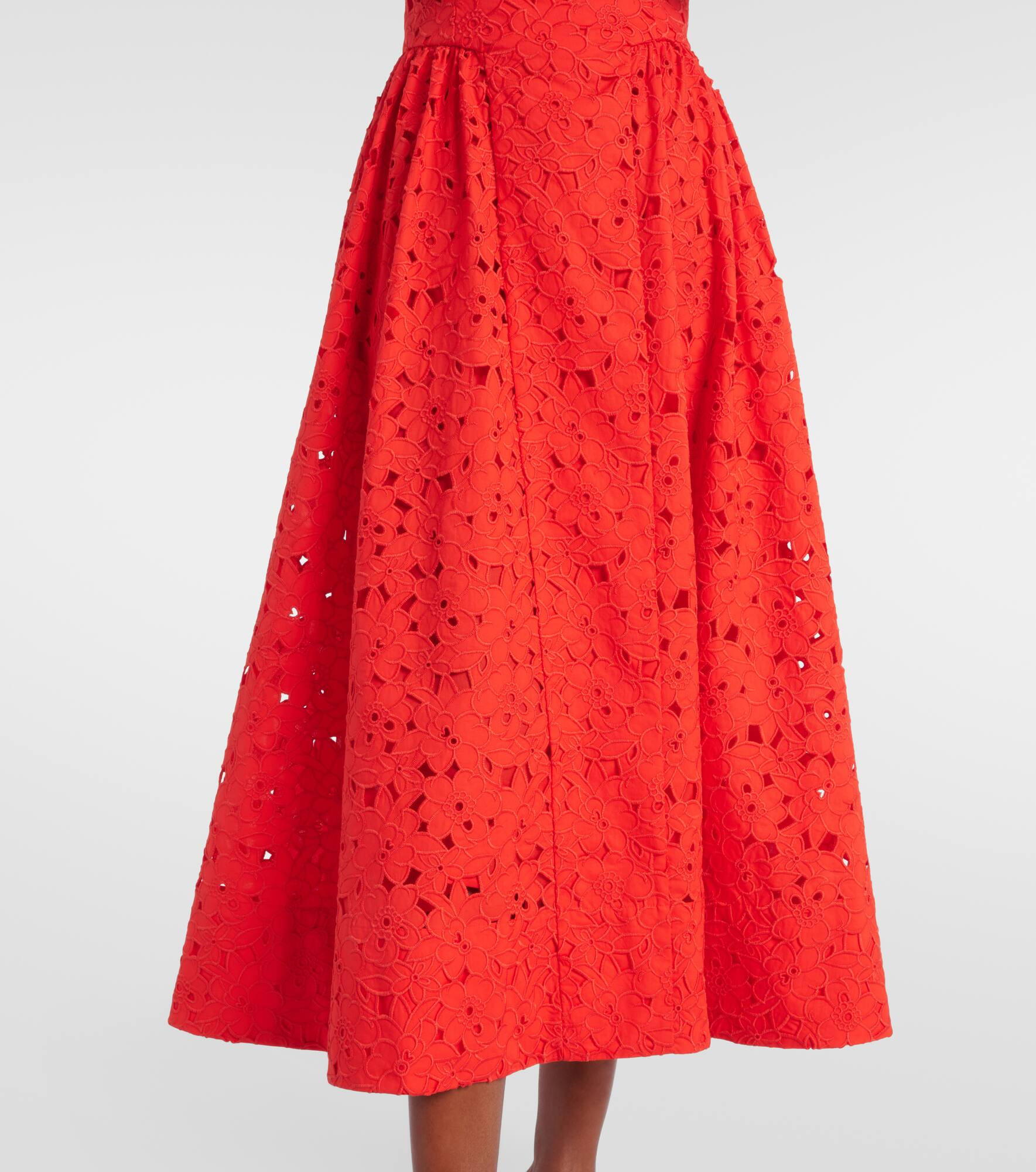 Blaire cotton guipure lace midi dress - 5