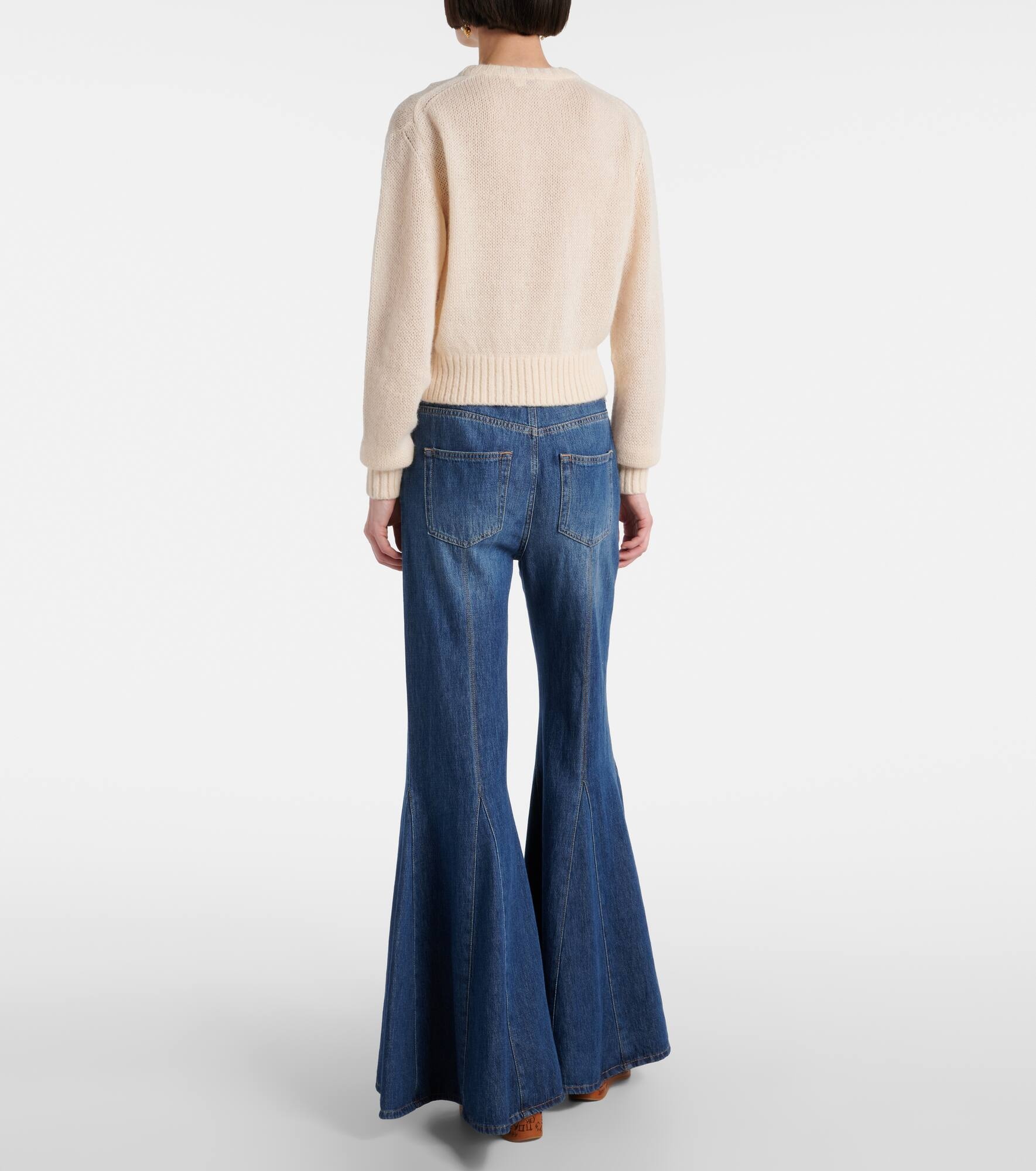 Logo alpaca and silk sweater - 3