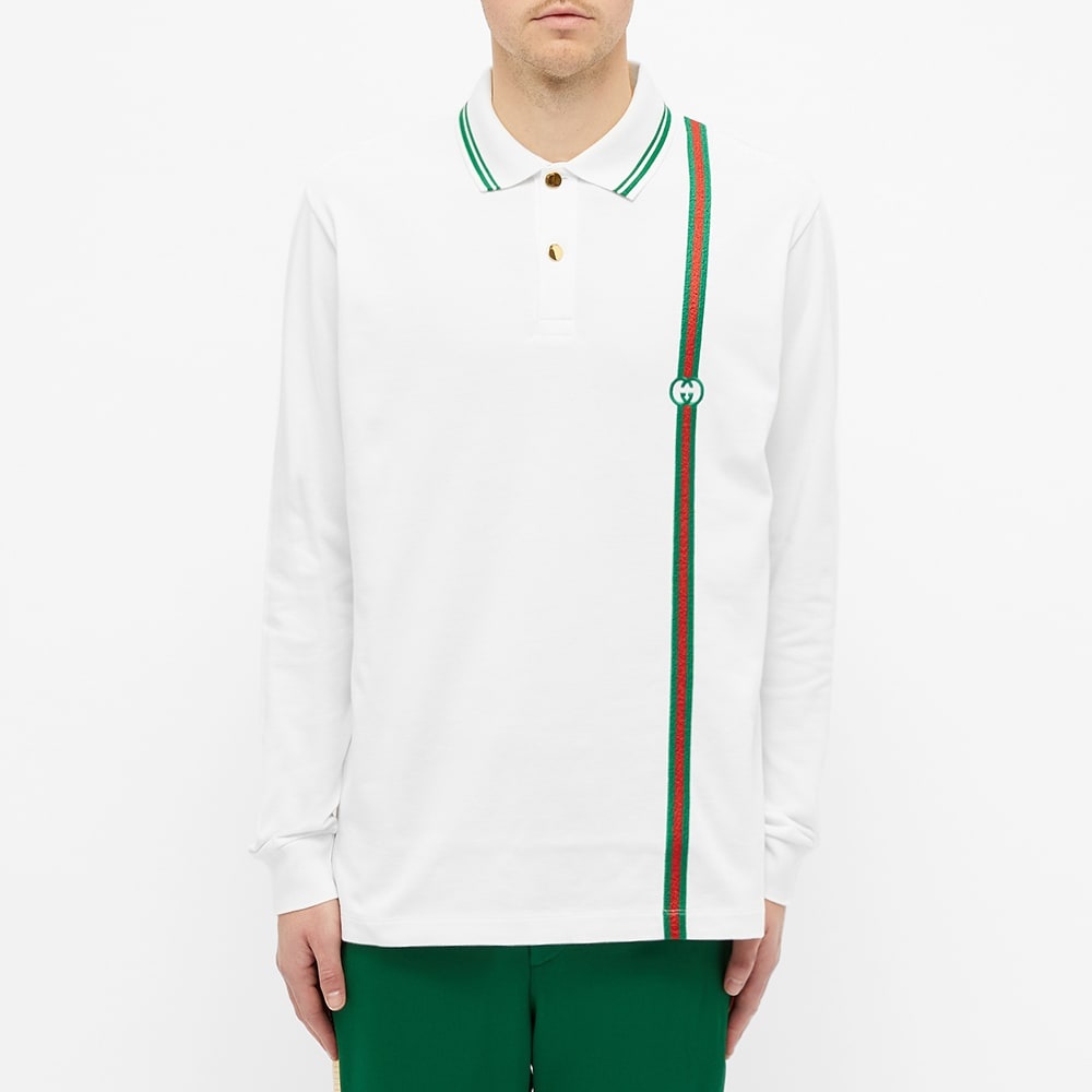 Gucci Long Sleeve Stripe Jersey Polo - 4