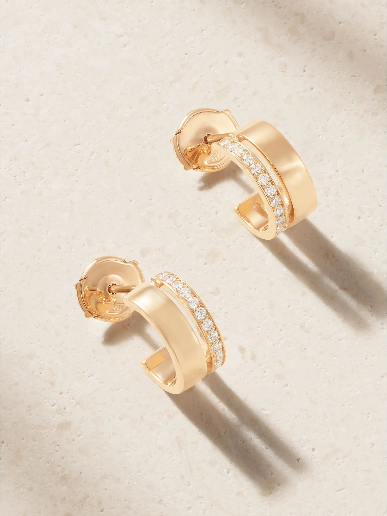 Berbere 18-karat rose gold diamond hoop earrings Rose gold - 1
