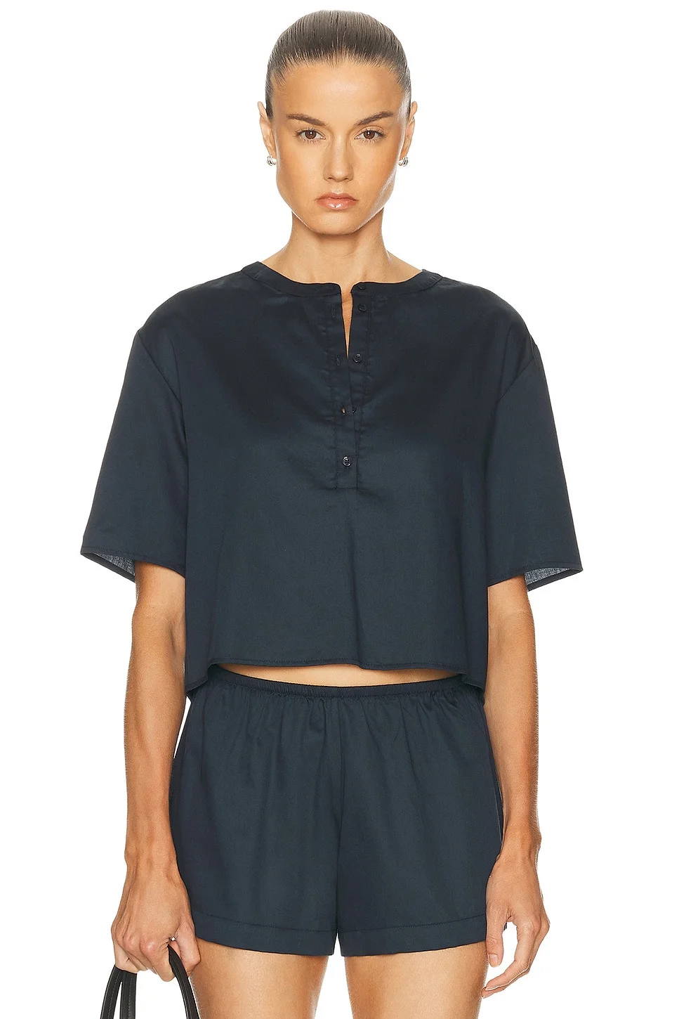 Yoko Short Sleeve Henley Top - 1