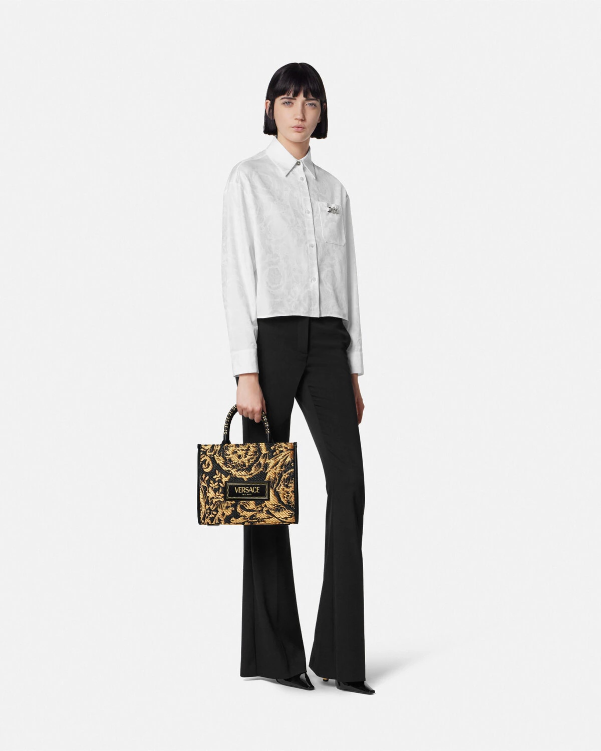 Barocco Athena Raffia Small Tote Bag - 4