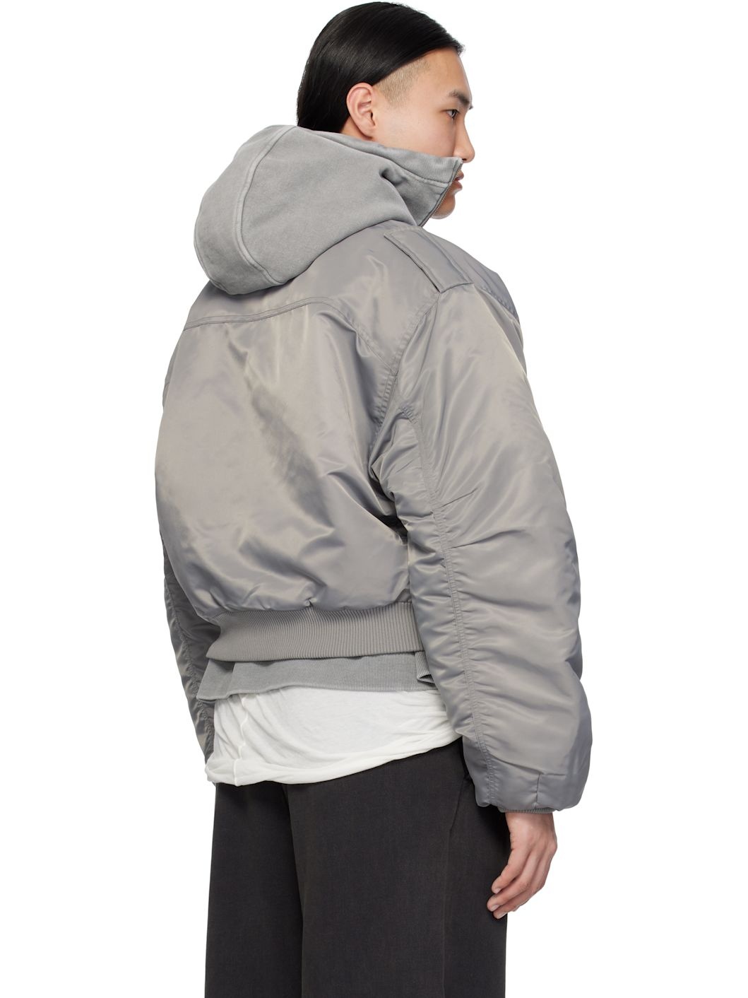 Gray A-2 Bomber Jacket - 3