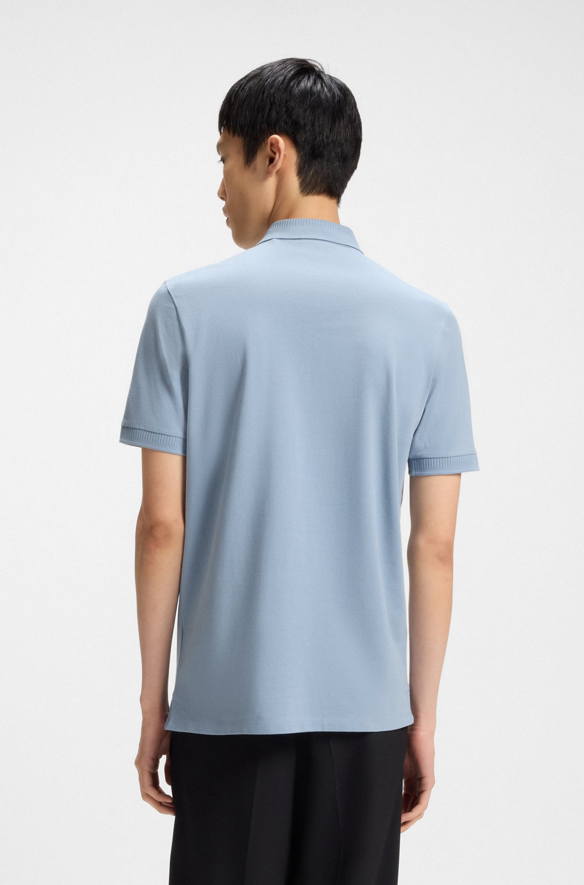 COTTON-PIQUÉ SLIM-FIT POLO SHIRT WITH LOGO LABEL - 5