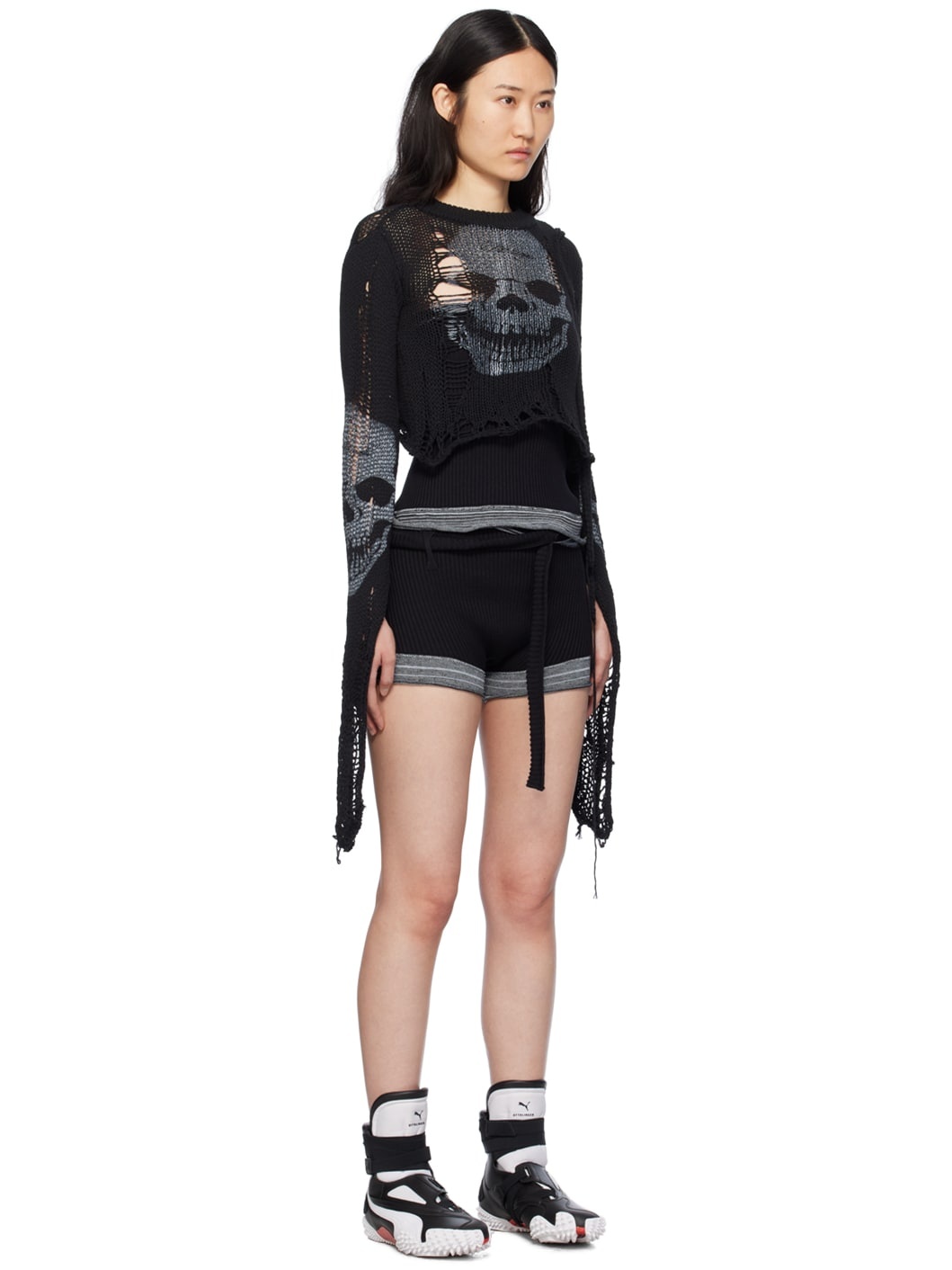 Black Distressed Sweater - 2