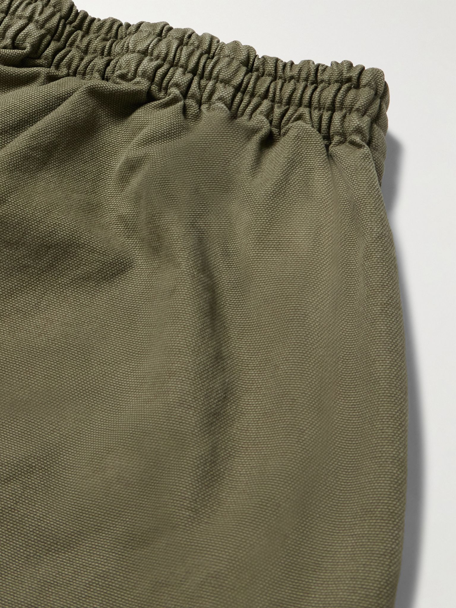 Wide-Leg Cotton-Twill Trousers Green - 4