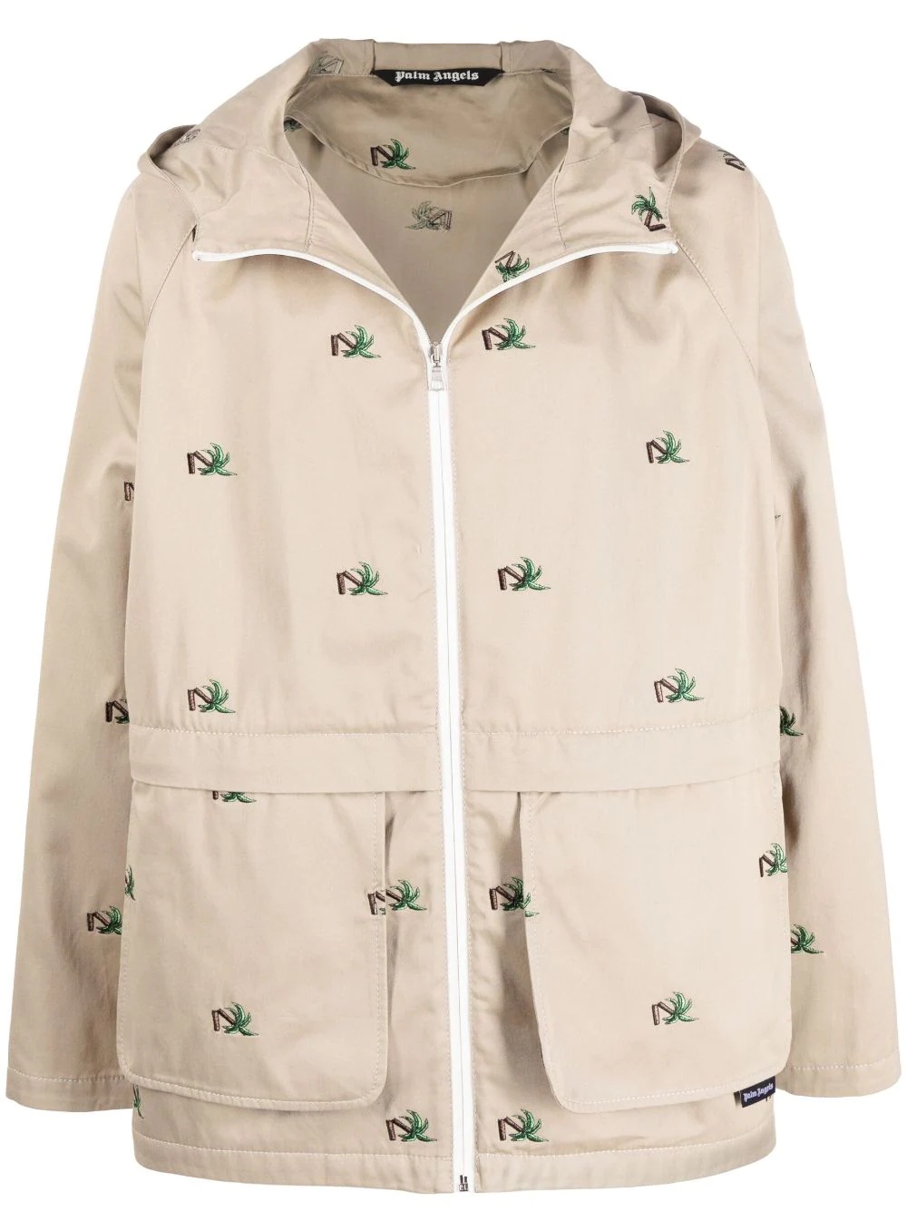 palm tree motif hooded jacket - 1