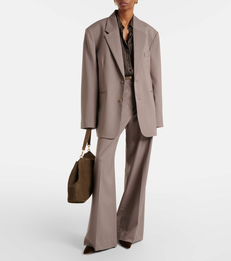 The Frankie Shop Peri pinstripe satin shirt outlook